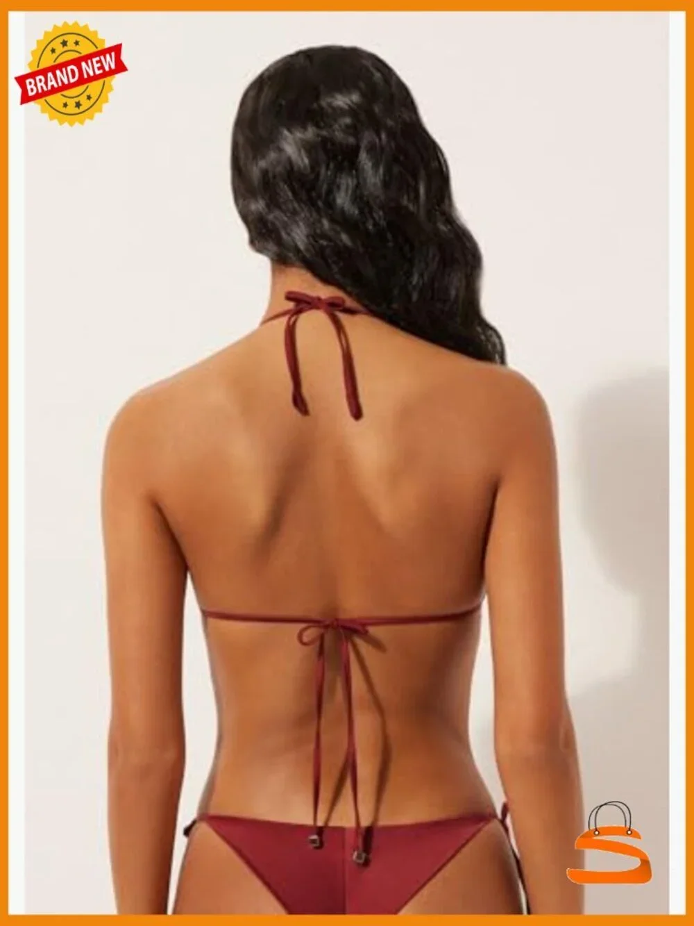 X-Small Push-Up Triangle Bikini Top with Removable Padding, Shiny Satin